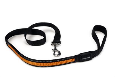 Beeztees 749836 1,2 m Zwart, Oranje Nylon Hond Standaard riem