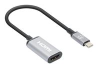 Manhattan USB 2.0 Adapter [1x USB-C stekker - 1x HDMI-bus] 4K@60Hz USB-C to HDMI-Adapter 15 cm - thumbnail