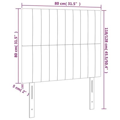 Hoofdbord LED 144x5x118/128 cm stof lichtgrijs - thumbnail