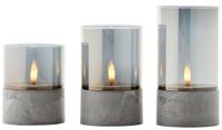 Kaars LED Brilliant Grijs Metaal 3 Stuks - thumbnail