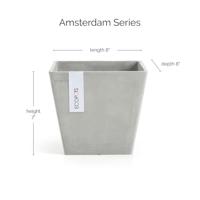 Ecopots Rotterdam kunststof bloempot Wit/Grijs - Ø 18,3 cm - thumbnail