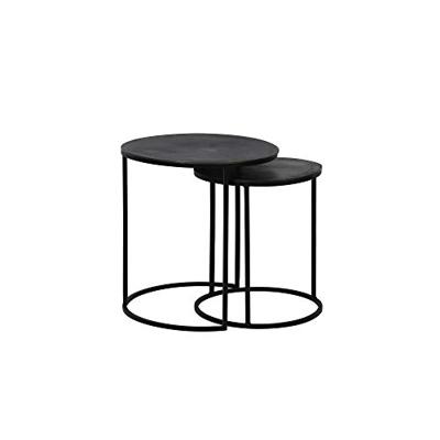 Light & Living Bijzettafel 'Talca' Set van 2 stuks, ruw lood antiek