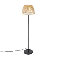 QAZQA Landelijke buiten vloerlamp zwart met bamboe incl. LED - Kaiser - thumbnail