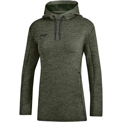 JAKO 6729D Sweater Met Kap Premium Basics Dames - Kaki Gemeleerd - 36