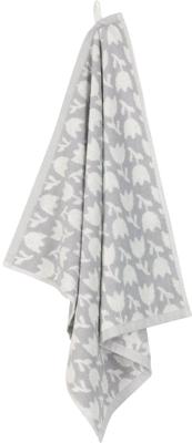 HEMA Keukendoek - 50 x 50 - katoen - wit/grijs bloemen (lichtgrijs)