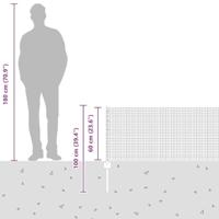 VidaXL Hek met paal zilver 0,6 x 50 m staal - thumbnail