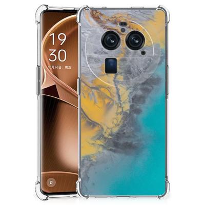 OPPO Find X6 Pro Anti-Shock Hoesje Marble Blue Gold