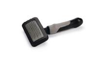 Beeztees slickerborstel - kattenverzorging - zwart grijs - medium - 18x10x3,5 cm - thumbnail