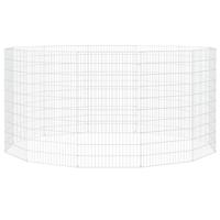 VidaXL Vrije uitloopverblijf voor dieren 12 panelen 54x100 cm gegalvaniseerd ijzer - thumbnail