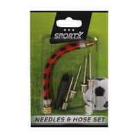 SportX Balpomp Accessoire Set met 4 Naalden + Verloopstukje en Slang - thumbnail