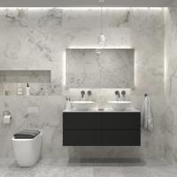 Badkamermeubelset Gliss Hermes 120 cm Mat Zwart Met Waskom Gliss Design - thumbnail