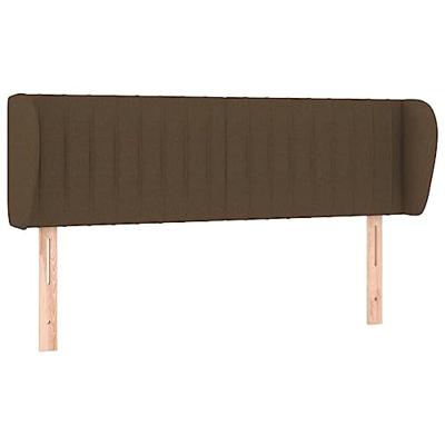 Hoofdbord met randen 147x23x78/88 cm stof donkerbruin