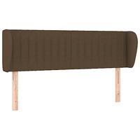 Hoofdbord met randen 147x23x78/88 cm stof donkerbruin - thumbnail