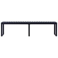 VidaXL Tuinbank 180 cm ps-plaat zwart - thumbnail
