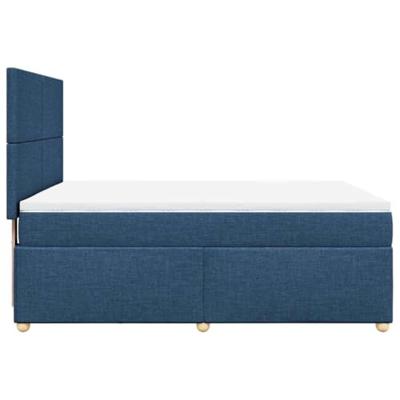 Boxspring met matras stof blauw 140x190 cm