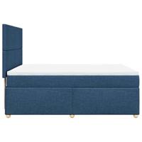 Boxspring met matras stof blauw 140x190 cm - thumbnail