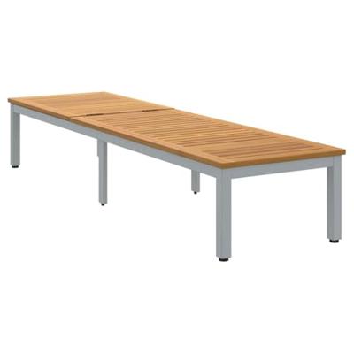 Ligbed Grijs 200 x 55 x 35 cm Massief Acaciahout