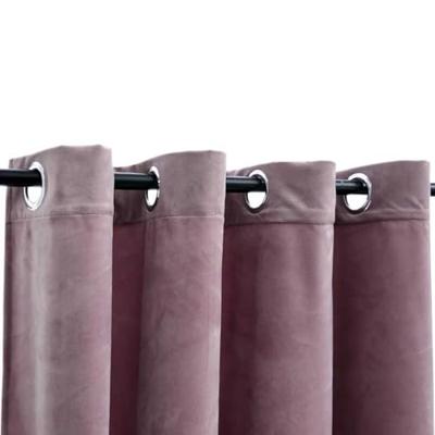VidaXL Gordijnen verduisterend met ringen 2 st 140x245 cm fluweel roze VidaXL Gordijnen verduisterend met ringen 2 st 140x245 cm fluweel roze