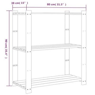 VidaXL Opbergrek 3-laags 80x38x90 cm massief grenenhout bruin