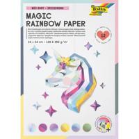 Regenboogpapier en karton folia 24x34 12vel 6tint | 5 stuks - thumbnail