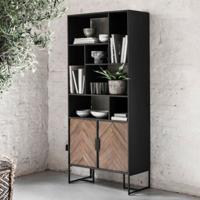 DTP Home Wandkast 'Criss Cross' Hout en staal, 185 x 80cm - thumbnail