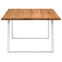 Eettafel 180x120x74 cm massief eikenhout lichtbruin - thumbnail