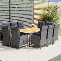11-delige Tuinset poly rattan grijs - thumbnail