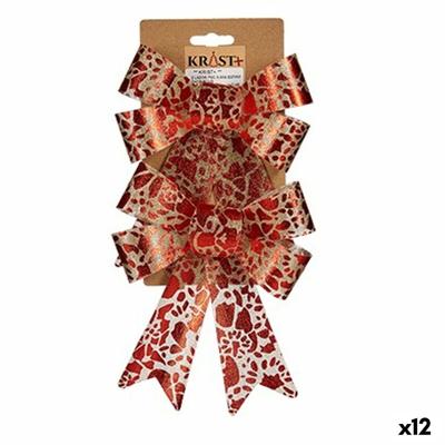 Lasso Kerstversiering Afgedrukt Rood Gouden PVC 15 x 4 x 16 cm (12 Stuks)