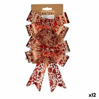 Lasso Kerstversiering Afgedrukt Rood Gouden PVC 15 x 4 x 16 cm (12 Stuks) - thumbnail