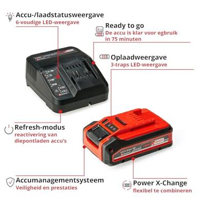 Einhell 4512159 Power X-Change PXC Starter Kit Accu en acculader voor gereedschap 18 V 4000 mAh Li-ion Einhell 4512159 Power X-Change PXC Starter Kit Accu en acculader voor gereedschap 18 V 4000 mAh Li-ion