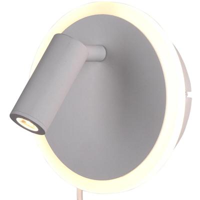 LED Wandlamp 7W - Rond Mat Wit Aluminium - Warm Wit 3000K