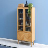 Bendt Vitrinekast 'Ebbe' Visgraat Eiken, 80 x 178cm - thumbnail