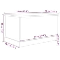 Opbergbox 70x40x38 cm bewerkt hout artisanaal eikenkleurig - thumbnail