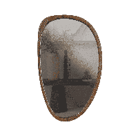 WOOOD Organische Spiegel 'Leif' MDF, 64 x 38cm - thumbnail