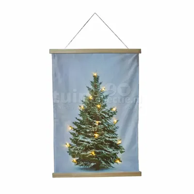 Wandkleed Kerstboom 15 LED 52x70cm Wandkleed Kerstboom 15 LED 52x70cm