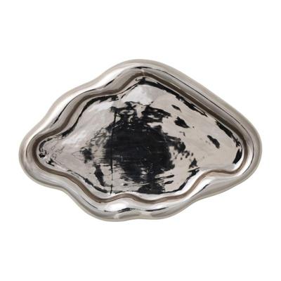 Plateau smoked - zilverkleurig - 2.8x28.5x19.5 cm