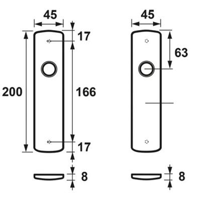 Binnendeurbeslag klik zwart L blind