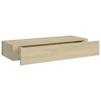 viaXL Wandschappen 2 st met lade 60x23,5x10 cm MDF eikenkleurig - thumbnail