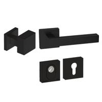 Hardbrass Voordeurset Quadro excentrisch vierkant SKG3 met kerntrekbeveiliging - zwart - thumbnail