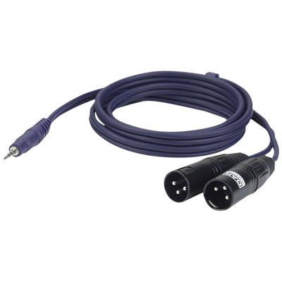 DAP FL46 aux kabel - stereo mini Jack > 2 XLR male 3pins 6 meter