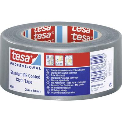 Tesa Weefseltape | zilver-mat | lengte 25 m | breedte 50 mm wiel | 5 stuks - 04688-00047-00 04688-00047-00