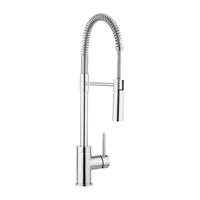 Crosswater Cook keukenkraan enkele bediening met flexibele veer uitloop met handdouche met bediening chroom CO717DC - thumbnail