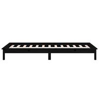 Bedframe LED massief hout zwart 90x200 cm - thumbnail