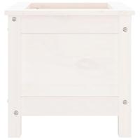 Plantenbak 40x40x39 cm massief grenenhout wit - thumbnail