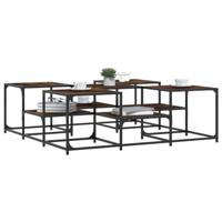 Salontafel 121x121x40 cm bewerkt hout gerookt eikenkleurig - thumbnail