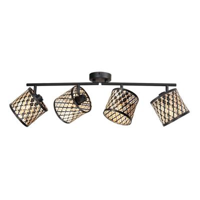 Steinhauer Plafondlamp 4-lichtsSumba met bamboe kappen Ø12cm - 4490ZW