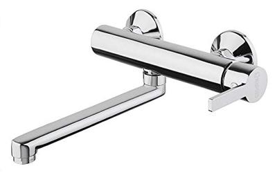 Wastafelmengkraan Wandmontage Sapho Espada 1-hendel Uitloop Recht 20 cm Chroom Sapho