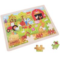 Playwood houten legpuzzel boerderij - thumbnail