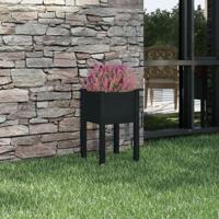 VidaXL Plantenbak 40x40x70 cm massief grenenhout zwart - thumbnail