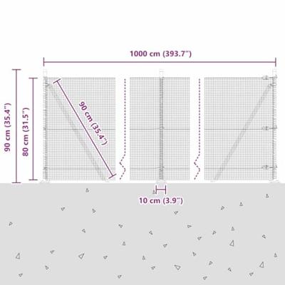VidaXL Afrasteringspaal zilver 10 x 0,8 m (16 x 16 mm gaas) staal